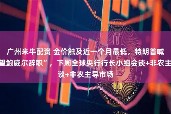 广州米牛配资 金价触及近一个月最低，特朗普喊话“希望鲍威尔辞职”，下周全球央行行长小组会谈+非农主导市场